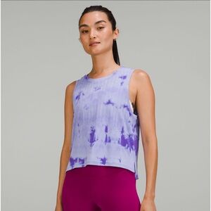 NWT Size 2 Lululemon Train to Be Tank in Purple Marble Dye